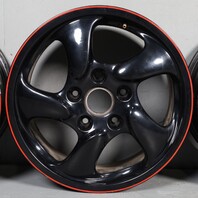 2000-2002 Porsche Boxster 17 X 7 / 17 x 8.5 Wheel Rim Set Black OEM Used