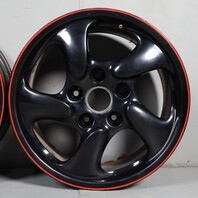 2000-2002 Porsche Boxster 17 X 7 / 17 x 8.5 Wheel Rim Set Black OEM Used