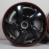 2000-2002 Porsche Boxster 17 X 7 / 17 x 8.5 Wheel Rim Set Black OEM Used