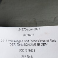 2015 Volkswagen Golf Diesel Exhaust Fluid (DEF) Tank 5Q0131863B OEM