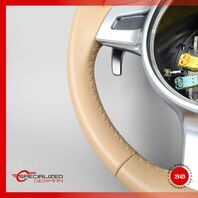 12-16 Porsche 981 Boxster GTS / 911 991 Sport Steering Wheel PDK Beige OEM 9k OEM