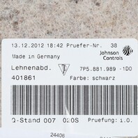 2011-2018 Porsche Cayenne Macan Front Seat Back Panel Black Used