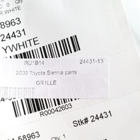 2001-2003 Toyota Sienna Upper Grille White 5310008030A0 OEM Used