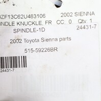 97-03 Toyota Avalon Camry Sienna Right Front Spindle Knuckle 4321133060 OEM Used