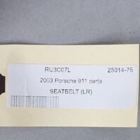 1999-2012 Porsche 911 Convertible Left Rear Seat Belt 99680303507 OEM Used