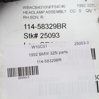 1992-1999 BMW 325i 328i M3 E36 Right Headlight 63121468865 OEM NOTE
