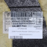 2005-2012 Porsche Boxster 987 Rear Engine Firewall Carpet Stone Grey OEM Used