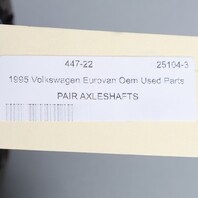 1992-1996 Volkswagen Eurovan Front Axle Shaft Pair Non ABS 701407271K OEM Used