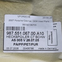 2006-2012 Porsche Cayman 987 Trunk Luggage Compartment Carpet Liner Trim OEM Used