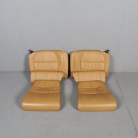 1999-2001 Porsche 911 996 Cabrio Rear Seat Set Draped Leather Beige OEM Used
