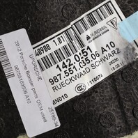 2005-2012 Porsche Boxster 987 Rear Firewall Carpet Black OEM Used