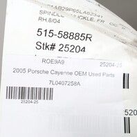 2003-2010 Porsche Cayenne Right Front Spindle Knuckle Hub 7L0407258A OEM Used