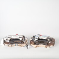 2004-2010 Porsche Cayenne Front Brake Caliper Set Brembo Silver 18ZR 18ZL OEM