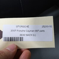 05-08 Porsche Boxster Cayman 987 Front Seat Back Cushion Cover Left OEM Used