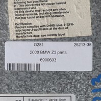 1996‑2002 BMW Z3 Business CD‑43 Radio CD Player 65126900603 OEM Used