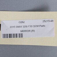 2013-2018 BMW 320i 328i 330i 335i 340i Door Mirror Right OEM Used
