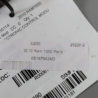 2010 Ram / Jeep Grand Cherokee 5.7 Engine Computer ECU ECM 05187943AD OEM Used