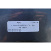 07-13 BMW 328i 335i M3 Coupe Right Front Door Shell 41517200570 OEM Used