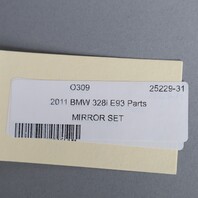 2010-2013 BMW 328i 335i Door Mirror Left Right Pair Carbon Covers OEM Used