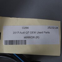 2017-2019 Audi Q7 Door Mirror Right Side View Auto Dim W/Camera OEM Used