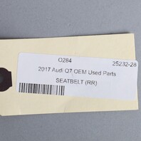 2017-2019 Audi Q7 Rear Seat Belt Retractor Right Pistachio BeigeOEM Used