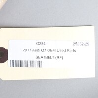 2017-2019 Audi Q7 Front Seat Belt Retractor Right Pistachio Beige OEM Used
