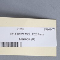 2013-2015 BMW 740i 750i Door Mirror Right 51167308514 OEM Used