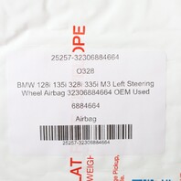 BMW 128i 135i 328i 335i M3 Left Steering Wheel Airbag 32306884664 OEM Used
