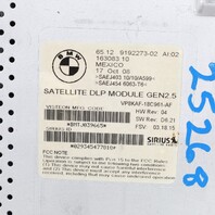 2009 BMW 335i Satellite Radio Receiver 65129192273 OEM Used