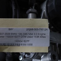 2007-2009 BMW 135i 335i N54 3.0 Engine Motor 11000415277 OEM Used 153K Miles