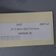 2011-2012 BMW 535i 550i Door MIrror Right W/Surround View OEM Used