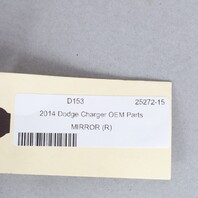 2011-2014 Dodge Charger Right Door Mirror 1LD58DX8AG Black OEM Parts