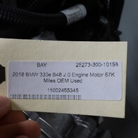 2018 BMW 330e B48 2.0 Engine Motor 87K Miles OEM Used