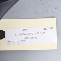 2010-2013 BMW 535i 550i GT F07 Right Door Mirror Side View 51167283668 OEM Used