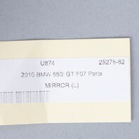 2010-2013 BMW 535i 550i GT F07 Left Door Mirror Side View 51167283667 OEM Used