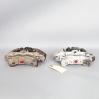 1999-2004 Porsche 911 C4 Front Brake Calipers Pair Silver Brembo OEM Used NOTE