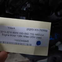 2013-2016 BMW 550i 650i 750i N63 4.4 Engine Motor 138K Miles OEM Used