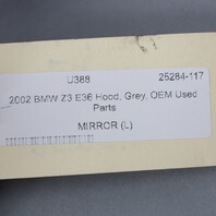 1996-2002 BMW Z3 E36 Left Door Mirror Side View 51168397039 OEM Used