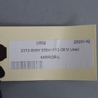 2012-2013 BMW 528i 535i 550i Left Door Mirror Titan Silver 51167321811 OEM Used