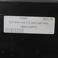 2011-2013 BMW 528i 535i 550i M5 F10 Right Xenon Headlight 63117271904 OEM Used