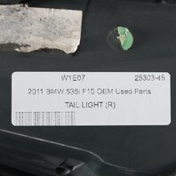 2011-2013 BMW 528i 535i 550i M5 F10 Right Tail Light 63217203232 OEM Used