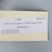 2009-2012 Volkswagen CC Left Door Mirror Silver Metallic 3C8857507BB OEM Used