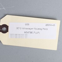 2011-2014 Volkswagen Touareg Left Front Seat Belt 7P0857705F OEM Used