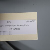 2011-2017 Volkswagen Touareg Right Fender Silver Metallic 7P6821106E OEM Used