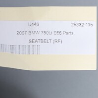 2002-2008 BMW 745i 750Li 760Li Right Front Seat Belt 72116982706 OEM Used