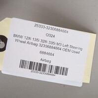 BMW 128i 135i 328i 335i M3 Left Steering Wheel Airbag 32306884664 OEM Used