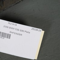 2004-2010 BMW 528i 535i 550i E60 Right Fender Space Grey 41357111430 OEM Used