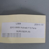 2011-2016 BMW 528i 535i 550i Right Sun Visor 51167248860 OEM Used