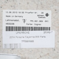 2011-2018 Porsche Cayenne Macan Front Seat Back Panel Espresso Used