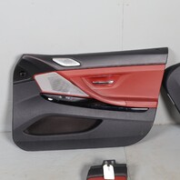 2013-2019 BMW 640i 650i F06 Gran Cpe Door Panel Set Vermilion Red OEM Used